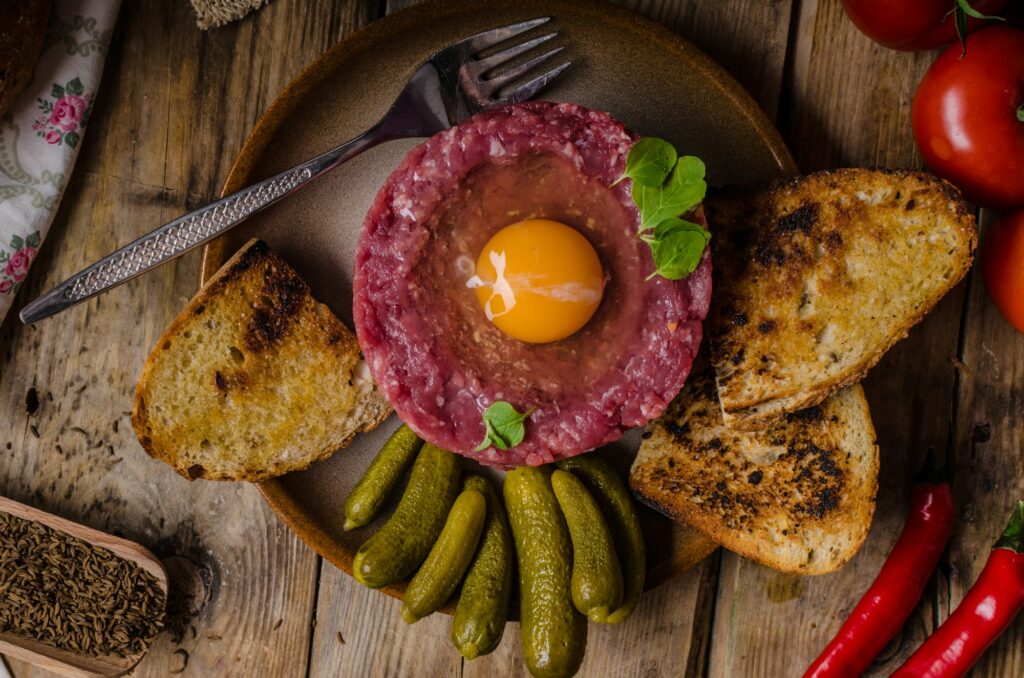 Beef tartare dish